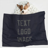 Custom Navy Dark Grey Pet Blanket