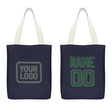 Custom Navy Green Canvas Tote Bag
