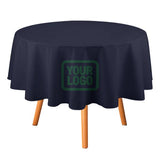 Custom Navy Green Round Table Cloth