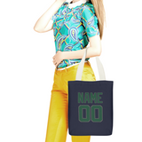 Custom Navy Green Canvas Tote Bag