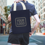 Custom Navy Green Canvas Tote Bag
