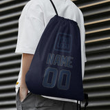 Custom Navy Blue Drawstring Bag