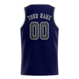 Custom Navy & Dark Grey Colors Design Sports Basketball Jersey