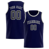 Custom Navy & Dark Grey Colors Design Sports Basketball Jersey