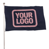 Custom Navy Light Pink Flag