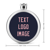 Custom Navy Light Pink Hip Flask