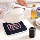Custom Navy  Light Pink Oven Mitt Set