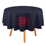 Custom Navy Red Round Table Cloth