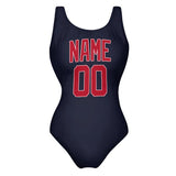 Custom Navy Red Swimsuit