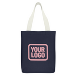 Custom Navy Red Canvas Tote Bag