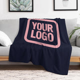 Custom Navy Light Pink Blanket