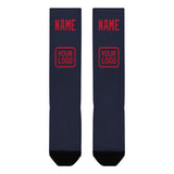 Custom Navy Red Knee-High Sock