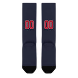 Custom Navy Red Knee-High Sock