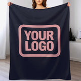Custom Navy Light Pink Blanket