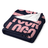 Custom Navy Light Pink Blanket