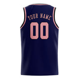 Custom Navy & Light Pink Colors Design Sports Basketball Jersey