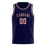 Custom Navy & Light Pink Colors Design Sports Basketball Jersey