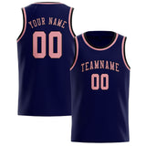 Custom Navy & Light Pink Colors Design Sports Basketball Jersey