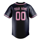 Custom Navy & Light Pink Colors Design Sports Baseball Jersey
