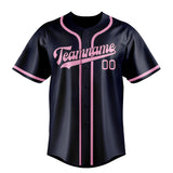 Custom Navy & Light Pink Colors Design Sports Baseball Jersey