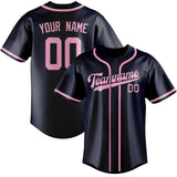 Custom Navy & Light Pink Colors Design Sports Baseball Jersey