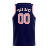 Custom Navy & Light Pink Colors Design Sports Basketball Jersey