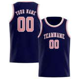 Custom Navy & Light Pink Colors Design Sports Basketball Jersey