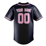 Custom Navy & Light Pink Colors Design Sports Baseball Jersey