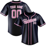 Custom Navy & Light Pink Colors Design Sports Baseball Jersey