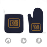 Custom Navy  Khaki Oven Mitt Set