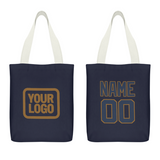 Custom Navy Blue Canvas Tote Bag