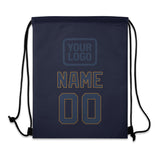 Custom Navy Blue Drawstring Bag
