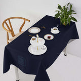 Custom Navy Khaki Square Table Cloth
