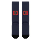 Custom Navy Red Knee-High Sock