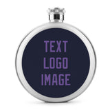 Custom Navy Light Purple Hip Flask