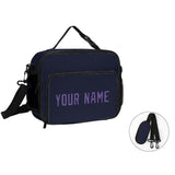 Custom Navy Light Purple Lunch Bag