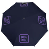 Custom Navy Light Purple Automatic Umbrella