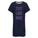 Custom Navy Light Purple Nachthemd