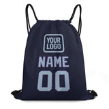 Custom Navy Light Blue Drawstring Bag