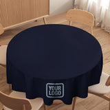 Custom Navy Light Blue Round Table Cloth