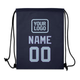 Custom Navy Light Blue Drawstring Bag