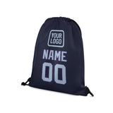 Custom Navy Light Blue Drawstring Bag