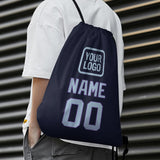 Custom Navy Light Blue Drawstring Bag