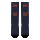 Custom Navy Coral Red Knee-High Sock