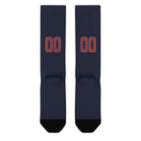 Custom Navy Coral Red Knee-High Sock