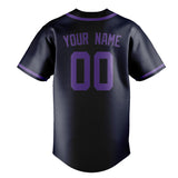 Custom Navy & Light Purple Colors Design Sports Baseball Jersey
