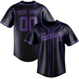 Custom Navy & Light Purple Colors Design Sports Baseball Jersey