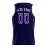 Custom Navy & Light Purple Colors Design Sports Basketball Jersey