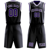 Custom Navy Light Purple Basketball Set
