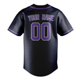 Custom Navy & Light Purple Colors Design Sports Baseball Jersey